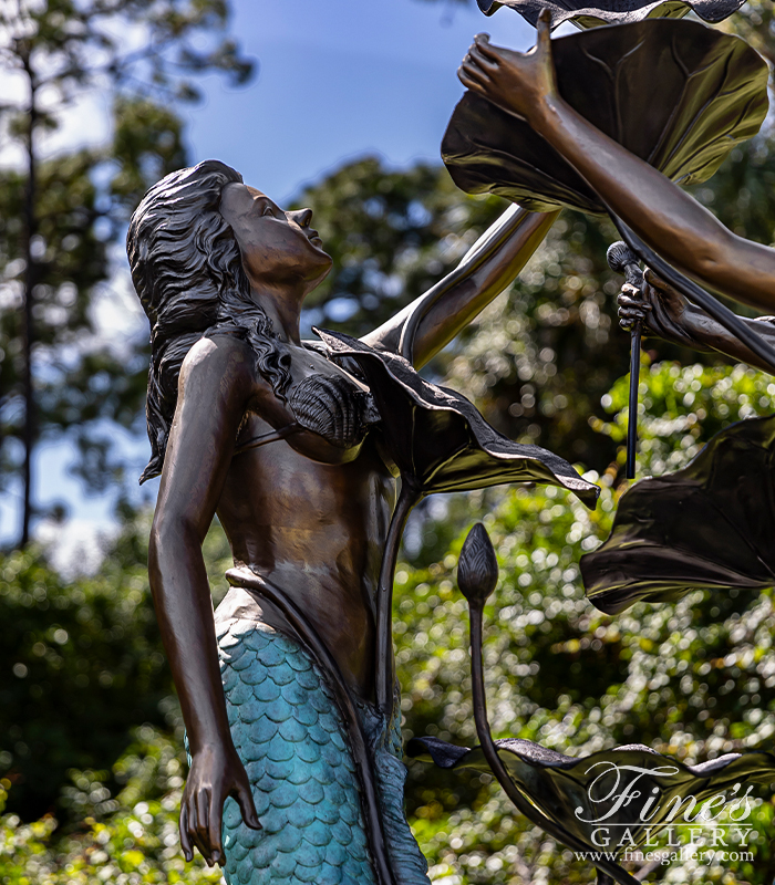 Bronze Fountains  - Two Mermaids And Lily Pads Fountain - BF-914